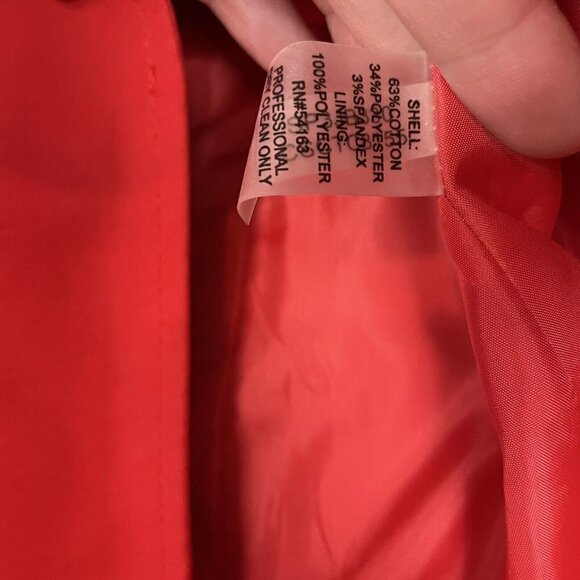 Calvin Klein Woman’s Red Blazer Zip Collar Single Button Size 8 Petite - Picture 5 of 6
